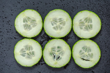 Sliced cucubmer background