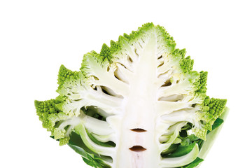 Die Hälfte der Romanesco, close-up