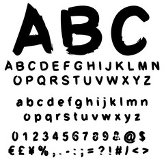 Conceptual collection of black handwritten, sketch or paint font