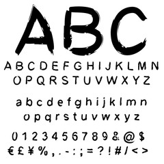 Conceptual collection of black handwritten, sketch or paint font