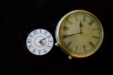 Old VIntage clocks black background