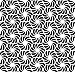 Vector seamless texture. Modern geometric background. Monochrome pattern of abstract flowers.