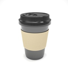 Coffee to go on white