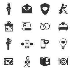 Valentine day icons set
