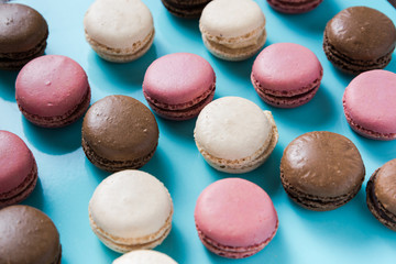 Macarons in pastel colors