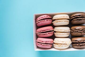 Macarons in pastel colors