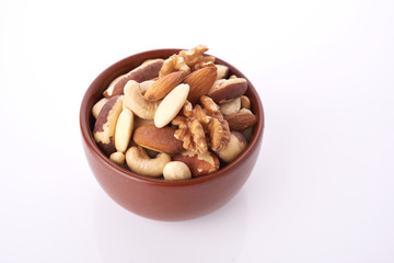 Mix nuts  on white background