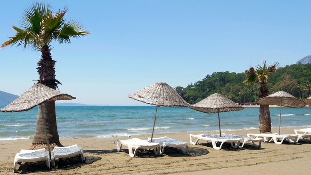 Akyaka, Turkey, beach, sunbed, Daily life Summer Travel Destination