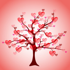 Valentine tree, love, leaf from hearts
