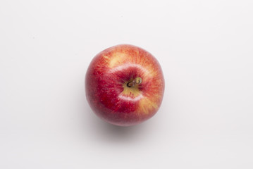 A red apple on a white background
