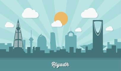 Riyadh skyline - flat design