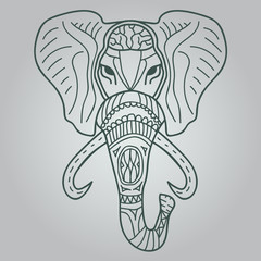 Ethnic patterned head of elephant 