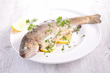 grilled fish with herb