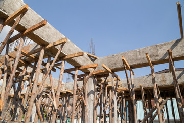 pillar and beam being constructed