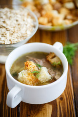 oat soup with croutons