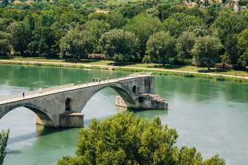 Half ruined bridge in Avignon, Provence, France