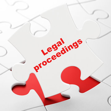 Law concept: Legal Proceedings on puzzle background