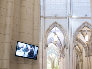 Modern cathedral with lcd tv