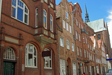 Fototapeta premium Lübeck, belles façades Renaissance du centre-ville, Allemagne