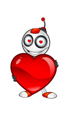 Red And White Robot Character