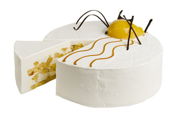 Delicious biscuit cake with frosting