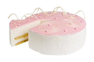 Delicious biscuit cake with frosting