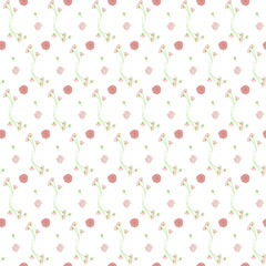 Light pink green bouquet seamless pattern background
