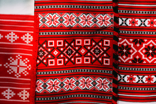 Slavic Traditional Pattern Ornament Embroidery. Culture of Belar