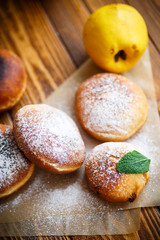 fried donuts with quince inside