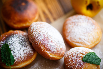 fried donuts with quince inside