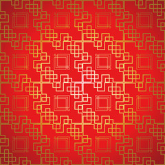 Red gold seamless geometric chinese pattern