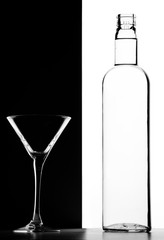 Transparent bottle and Glass