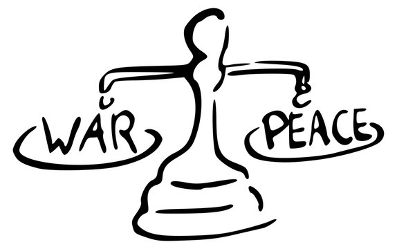 Weegschaal oorlog en vrede