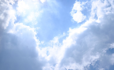 Obraz premium Abstract White clouds on a blue sky background