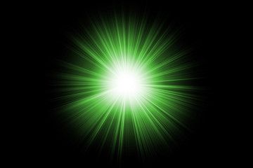 green lighting flare - obrazy, fototapety, plakaty