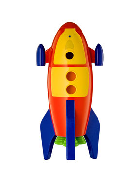 Child's Toy Rocket isolated on white background 