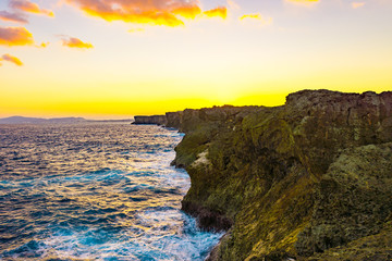 Sunrise, sea, seascape. Okinawa, Japan.
