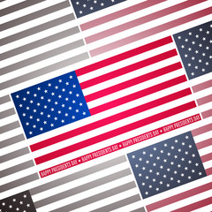 Presidents day background, abstract poster with american flag, vector illustration