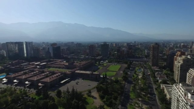 Amazing aerial view of Santiago in Chile