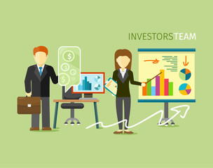 Investors Team People Group Flat Style
