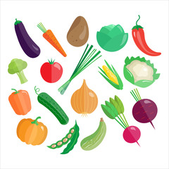 Vegetables Vector Icon Set