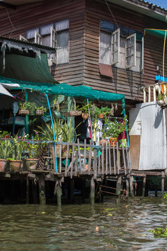 Bangkok, Thailand - November 09, 2015: view from tourists boats on Chao Phraya river