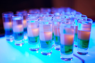 Variation of hard alcoholic shots served
