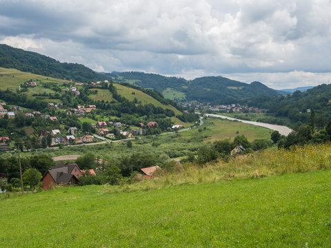 Panorama na Rytro i dolinę Popradu