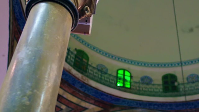 Royalty Free Stock Video Footage of a mosque ceiling filmed in Israel at 4k with Red.