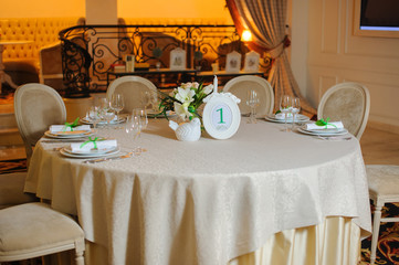 Decorated table with decoration