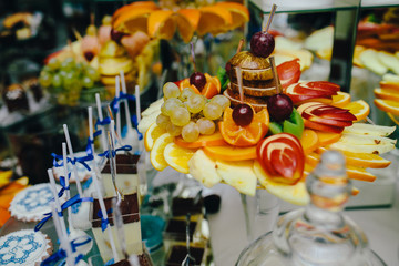 buffet with tropical fruit