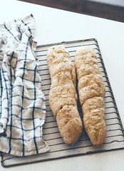 Homemade bread on table