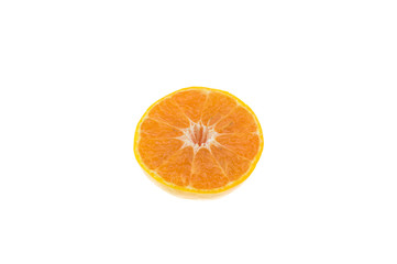 Tangerine slice isolated on white.