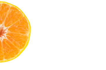 Tangerine slice isolated on white.